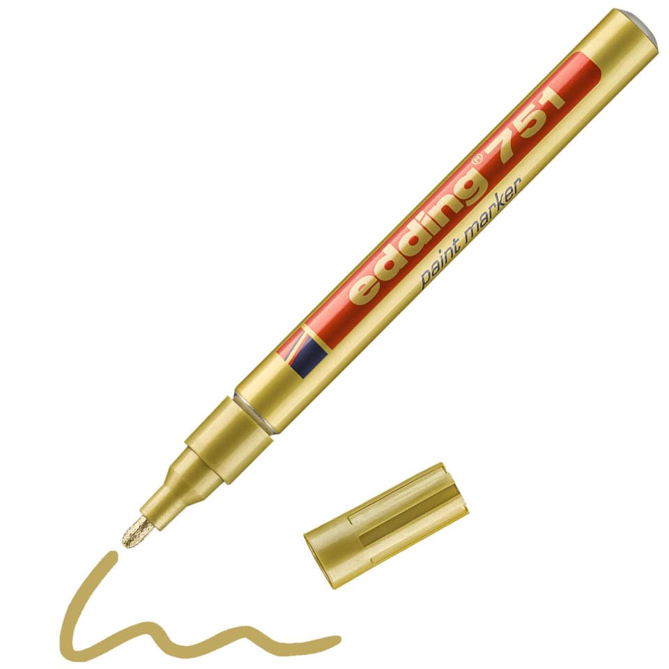 Marcatore a vernice edding 751 punta conica 1-2 mm oro 4-751053