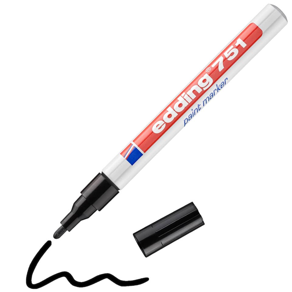 Marcatore a vernice edding 751 punta conica 1-2 mm nero 4-751001