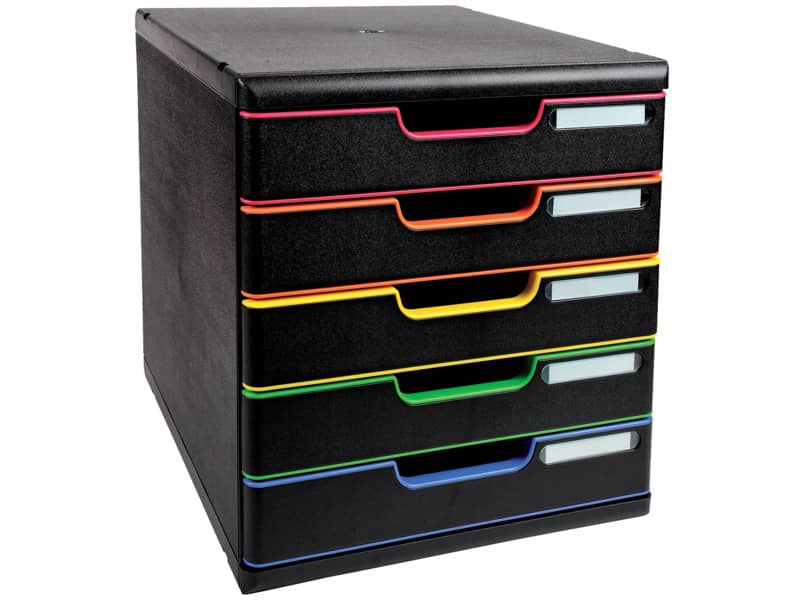 Cassettiera Exacompta MODULO Classic A4 Black Office 5 cassetti 28,8x35x32 cm nero/arlecchino - 301914D