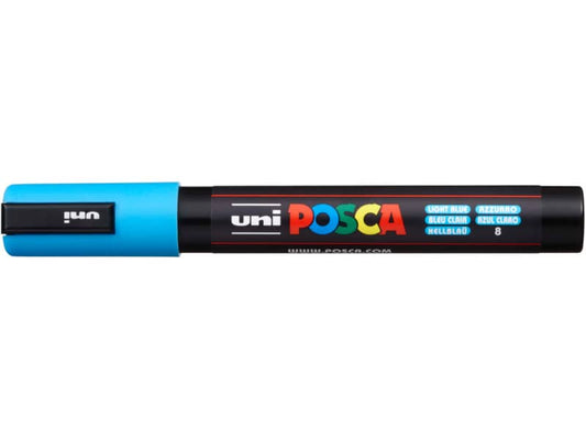Marcatore a tempera POSCA Uni-Ball punta tonda 1,8-2,5 mm azzurro M PC5M AZ