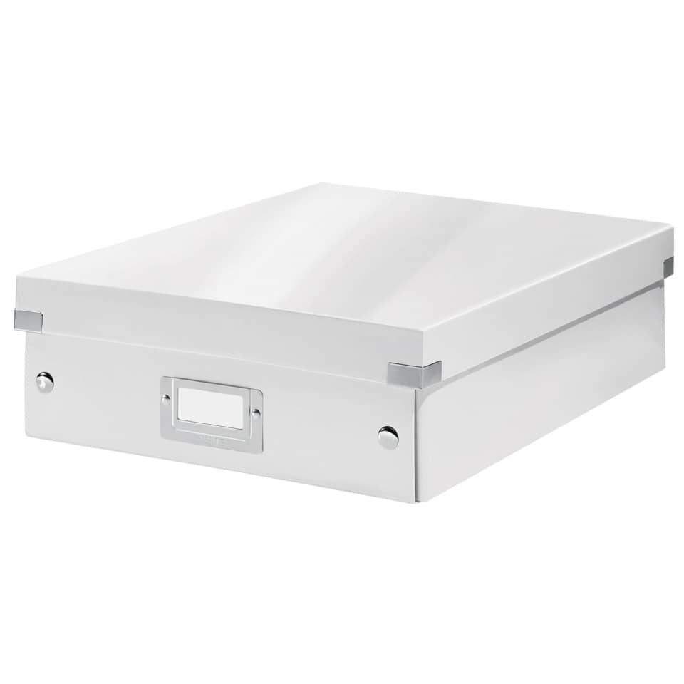 Scatola Organizer "M" Leitz CLICK & STORE A4 bianco metallizzato 28,1x10x37 cm - 60580001