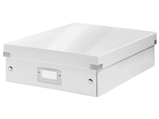 Scatola Organizer "M" Leitz CLICK & STORE A4 bianco metallizzato 28,1x10x37 cm - 60580001