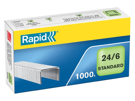 Punti metallici Rapid 24/6 Standard  conf. da 1000 - 24855600