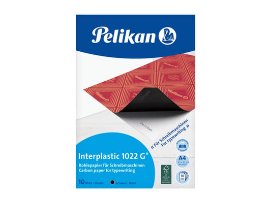 Carta carbone Pelikan Interplastic 1022G nero confezione 10 fogli - 401026