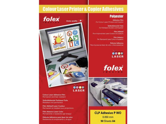 Film adesivo per laser e copiatrici Folex CLP Adhesive P CL 0,05 mm A4 trasparente Cf. 50 - 2999C.050.44100