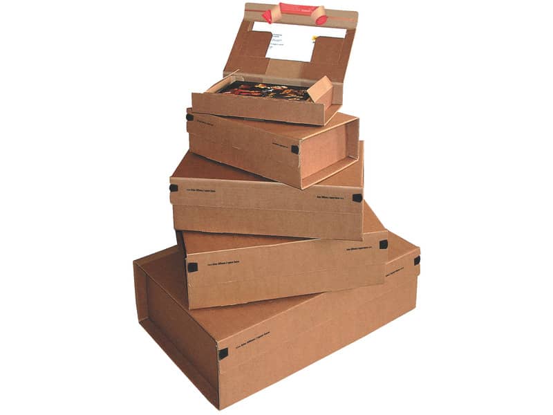 Scatola con tasca interna ColomPac in cartone ondulato f.to 36,5x23,5x12 cm avana - 30000273