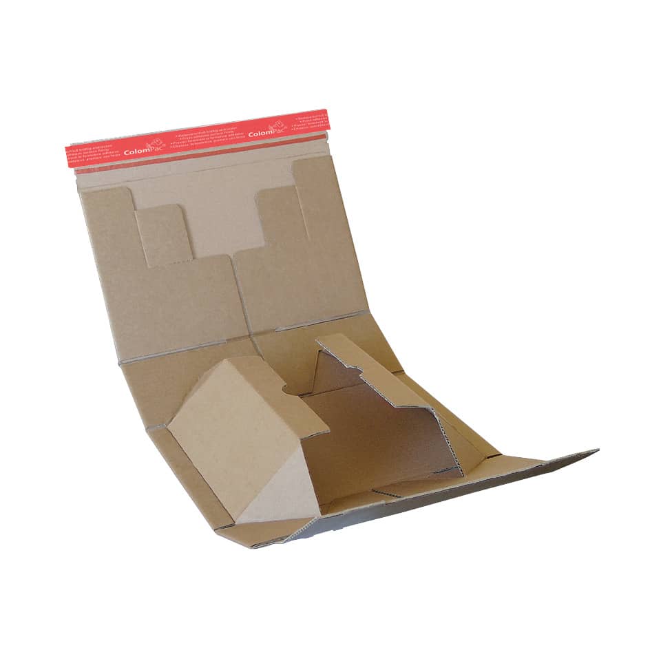 Scatola con tasca interna ColomPac in cartone ondulato f.to 26,2x16,5x5 cm avana - 30000267