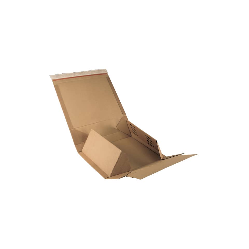 Scatola con tasca interna ColomPac in cartone ondulato f.to 26,2x16,5x5 cm avana - 30000267