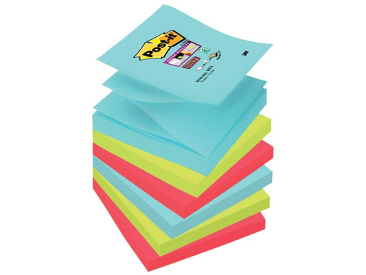 Foglietti riposizionabili Post-it® Ricarica Z-Notes Super Sticky assortiti Miami  6 bloc. da 90 ff - R330-6SS-MIA