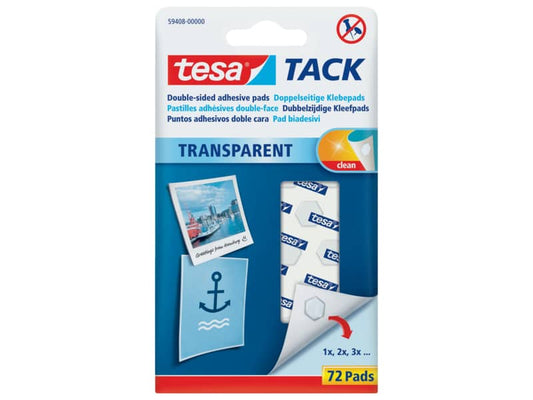 Pastiglie biadesive tesa TACK® Pads trasparenti 1 cm² trasparente conf. 72 pastiglie - 59408-00000-00