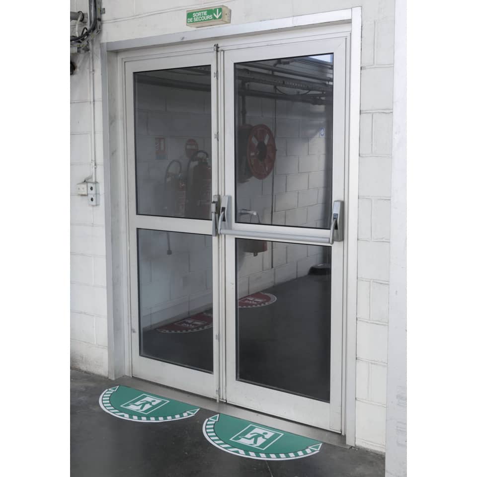 Adesivi Segnalatori CEP uscita d'emergenza PVC 700x350 mm. sp 0,2 mm verde - 1701020031