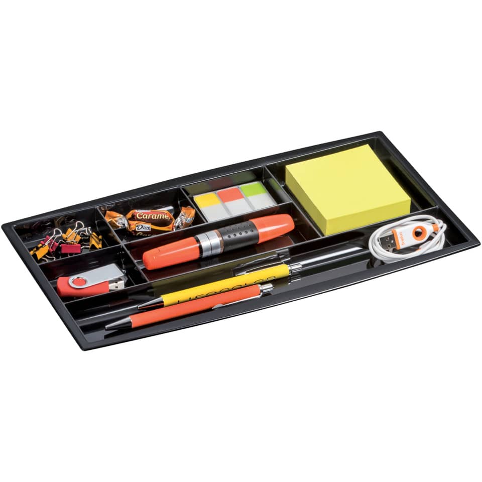 Organizer da cassetto CEP in polistirolo con 7 scomparti nero 34,4x16,8x2 cm - 1014940161