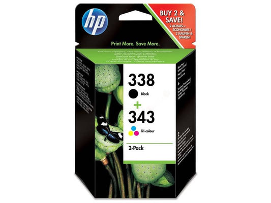 Cartucce inkjet blister 338/343 HP nero nero +colore Conf. 2 - SD449EE