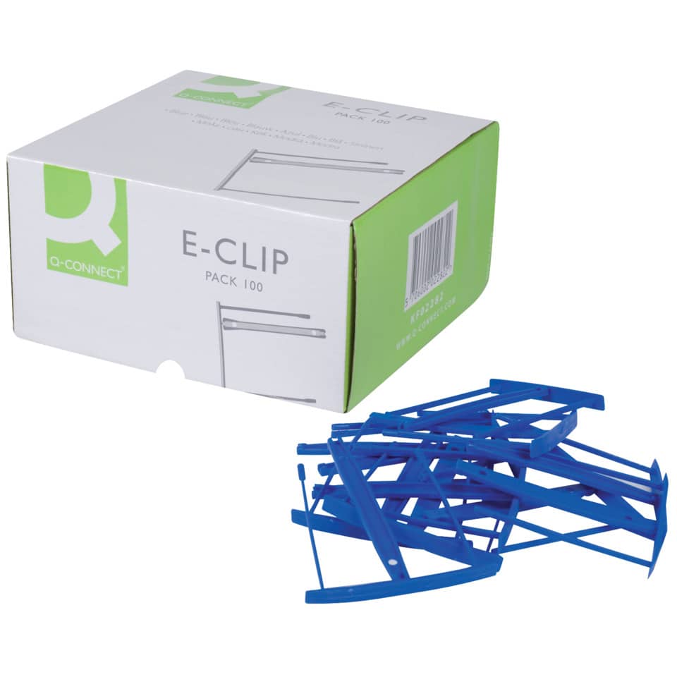 Clip fermafogli Q-Connect blu passo 8 cm conf. 100 pezzi - KF02282