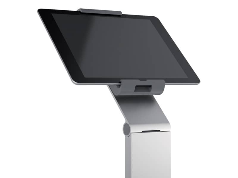 Porta tablet da pavimento DURABLE per tablet da 7" a 13" argento metallizzato 27x27x121,5cm - 893223