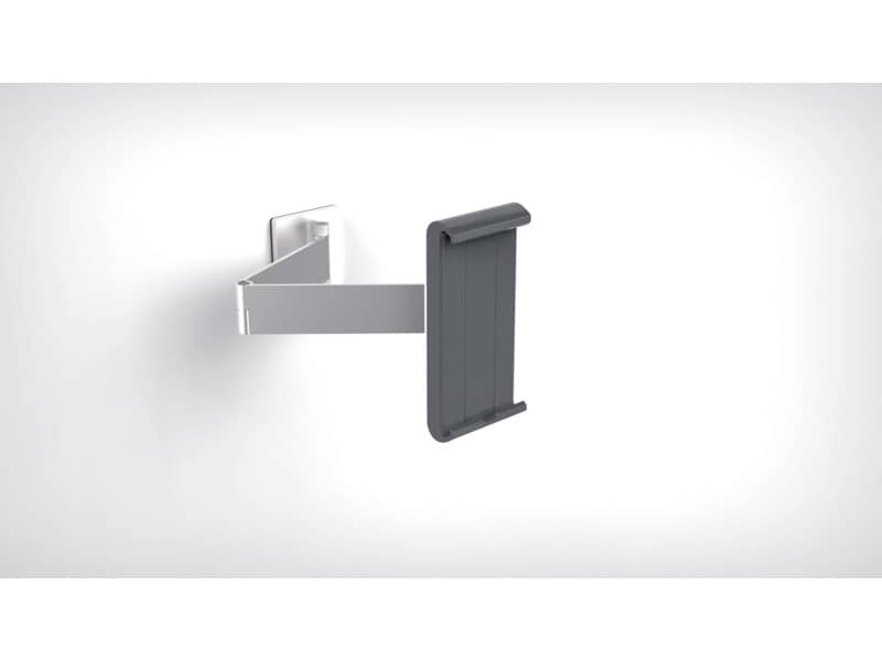 Porta tablet da muro DURABLE con braccio estensibile argento metallizzato 9,5x22,5x17cm - 893423