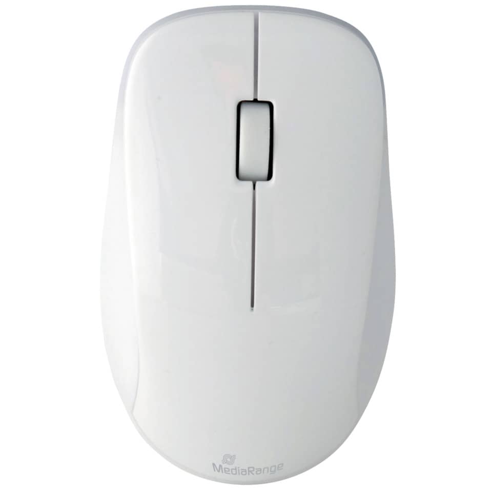 Set tastiera e mouse wireless Media Range serie highline QWERTZ, bianco/argento - MROS106