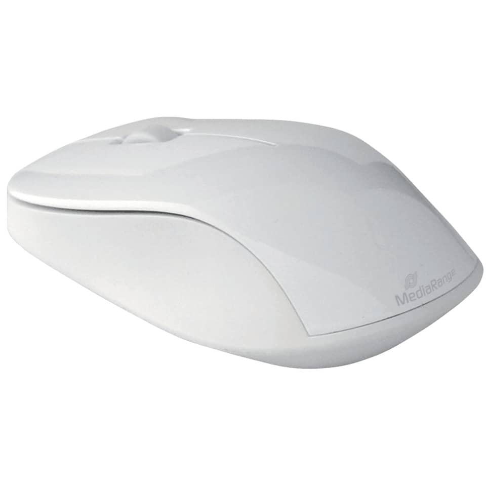 Set tastiera e mouse wireless Media Range serie highline QWERTZ, bianco/argento - MROS106