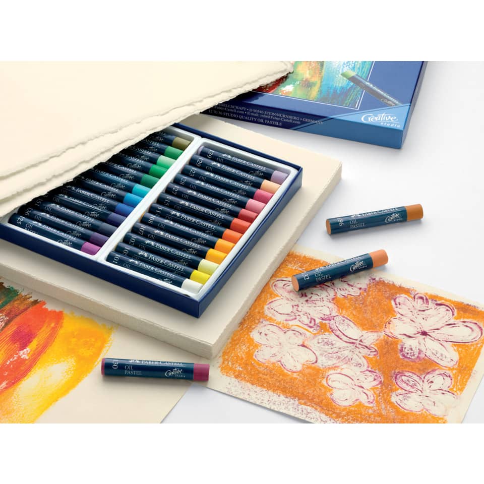 Pastelli a olio Faber-Castell Oil Pastels Creative Studio assortiti astuccio di cartone da 24 - 127024