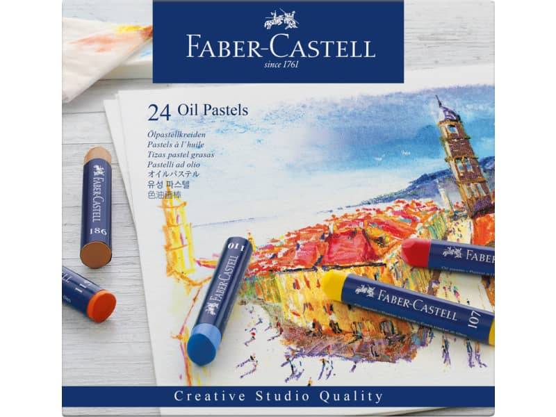 Pastelli a olio Faber-Castell Oil Pastels Creative Studio assortiti astuccio di cartone da 24 - 127024