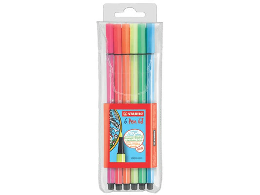 Pennarelli Stabilo Pen 68 1 mm assortiti Conf. 6 pezzi - 6806-1