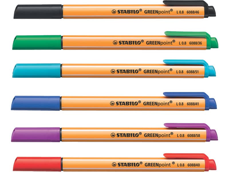 Penna con punta in fibra Stabilo GREENpoint 0,8 mm blu 6088/41