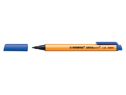 Penna con punta in fibra Stabilo GREENpoint 0,8 mm blu 6088/41