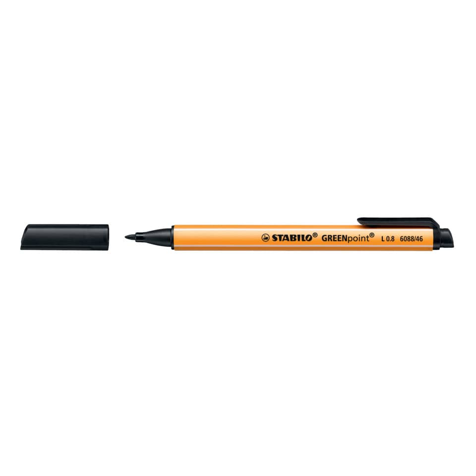 Penna con punta in fibra Stabilo GREENpoint 0,8 mm nero 6088/46