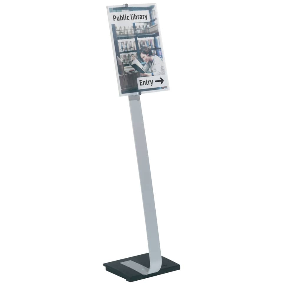 Espositore da terra DURABLE CRYSTAL SIGN STAND A3 argento metallizzato - 481923