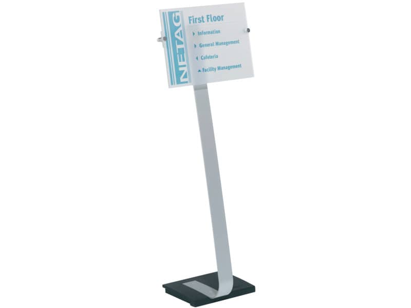 Espositore da terra DURABLE CRYSTAL SIGN STAND A3 argento metallizzato - 481923