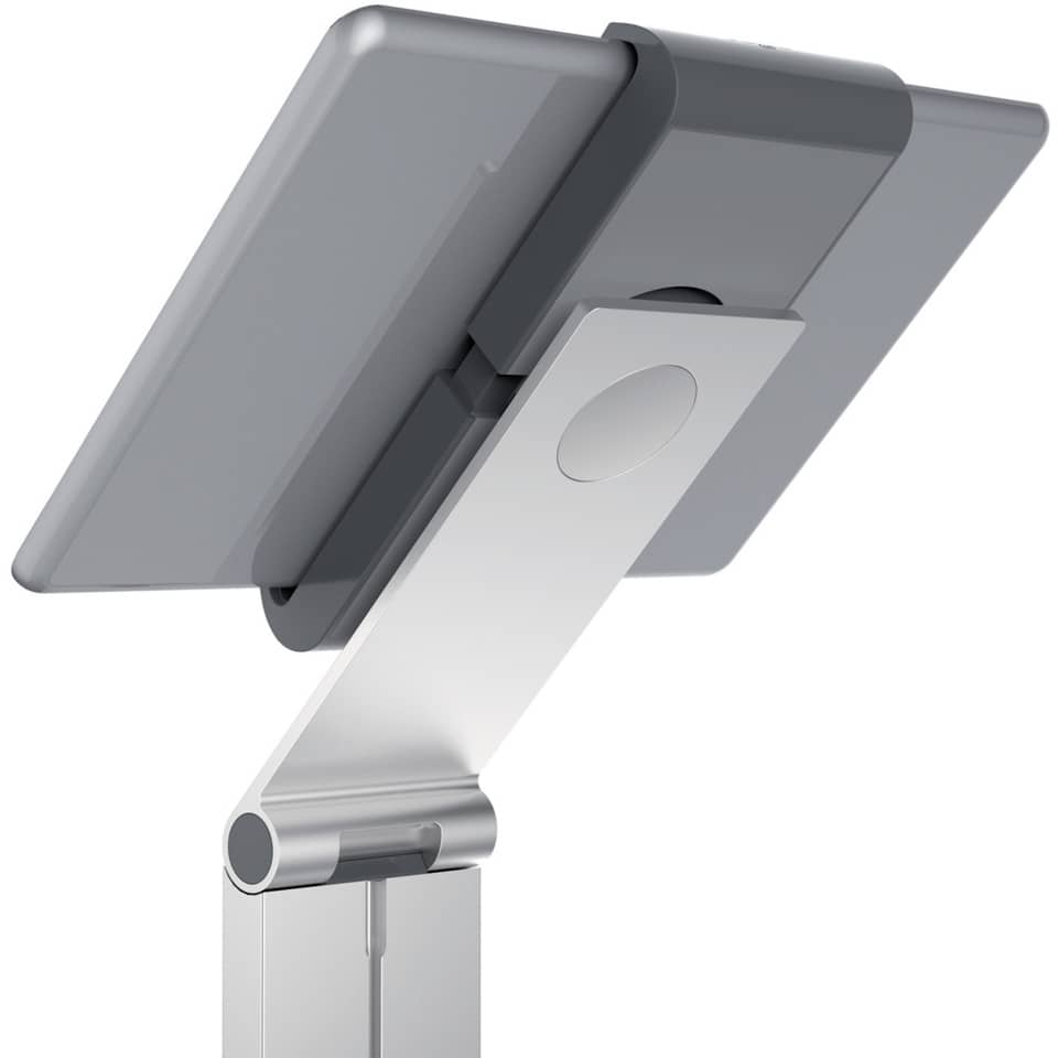 Porta tablet da pavimento DURABLE per tablet da 7" a 13" argento metallizzato 27x27x121,5cm - 893223