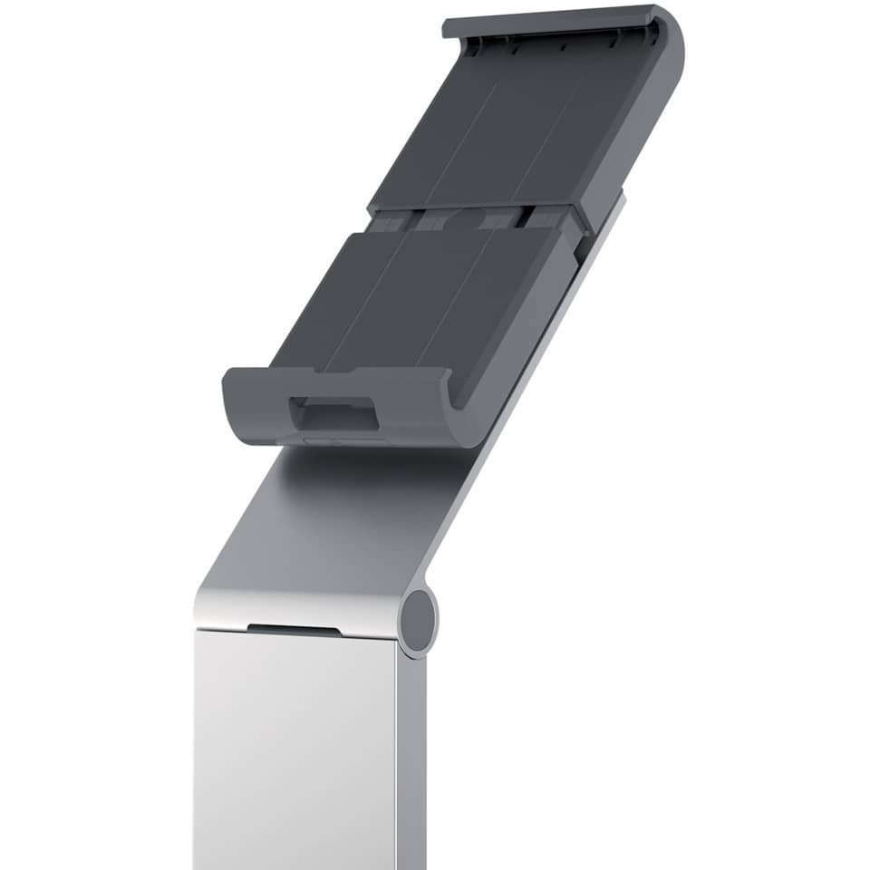 Porta tablet da pavimento DURABLE per tablet da 7" a 13" argento metallizzato 27x27x121,5cm - 893223