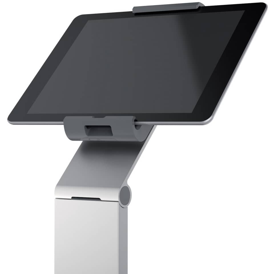 Porta tablet da pavimento DURABLE per tablet da 7" a 13" argento metallizzato 27x27x121,5cm - 893223