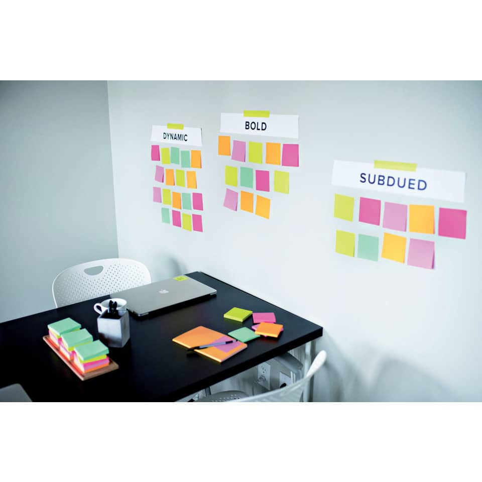 Foglietti riposizionabili Post-it® Super Sticky Miami 76x76 mm assortiti conf. 6 blocc. da 90 ff - 654-6SS-MIA