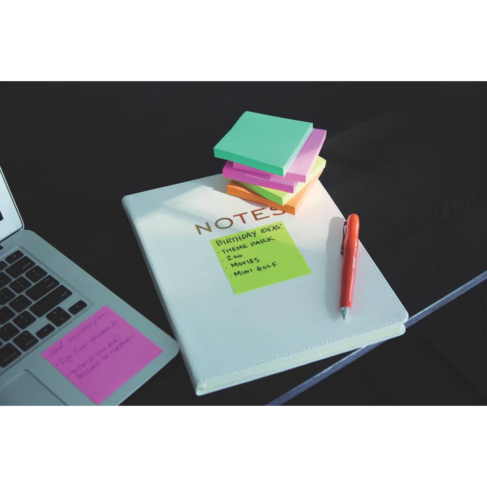 Foglietti riposizionabili Post-it® Super Sticky Miami 76x76 mm assortiti conf. 6 blocc. da 90 ff - 654-6SS-MIA