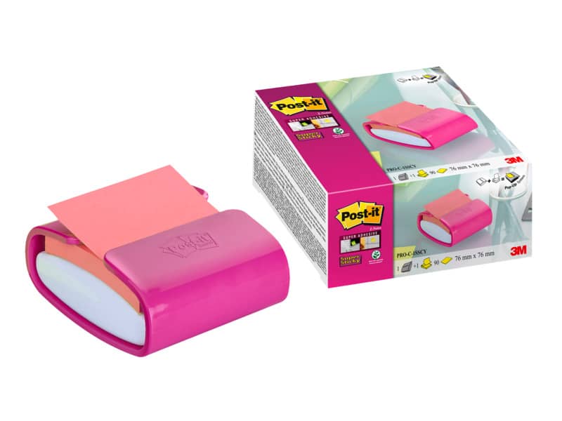Dispenser foglietti adesivi Post-it® Z-Note bianco/fucsia PRO-C-1SSC