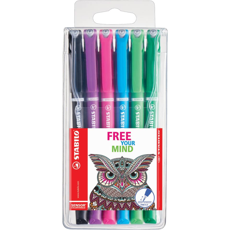 Fineliner Stabilo Sensor 0,3 mm assortiti confezione da 6 - 189/6-01