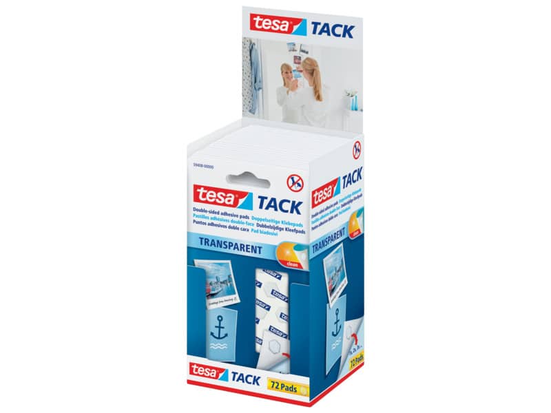 Pastiglie biadesive tesa TACK® Pads trasparenti 1 cm² trasparente conf. 72 pastiglie - 59408-00000-00