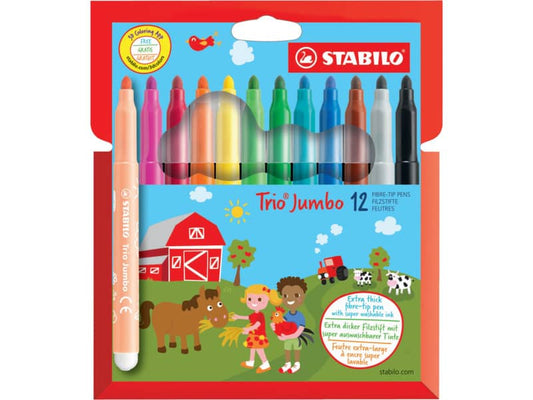 Pennarelli Stabilo Trio Jumbo assortiti confezione da 12 - 380/12