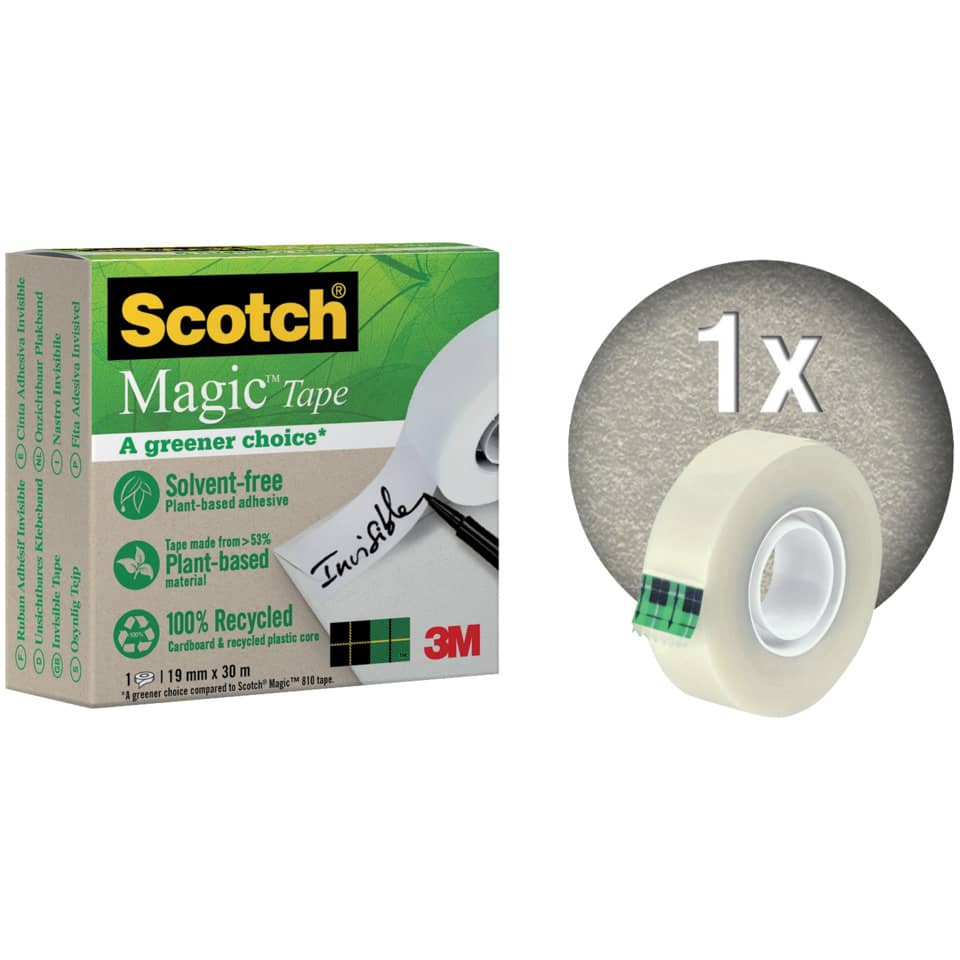 Nastro adesivo Scotch® Magic™ Più Verde 19 mm x 30 m trasparente opaco 9-1930R