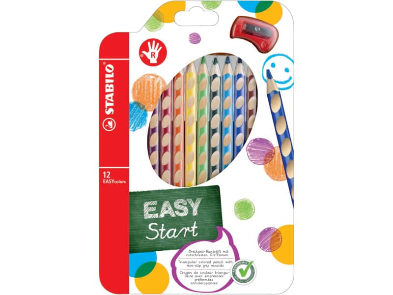 Matite colorate Stabilo EASYcolors per destrorsi assortiti astuccio da 12 - 332/12