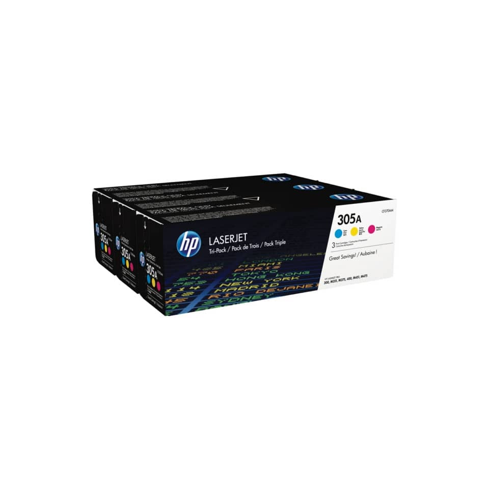 Toner 305A HP ciano+magenta+giallo  Conf. 3 - CF370AM