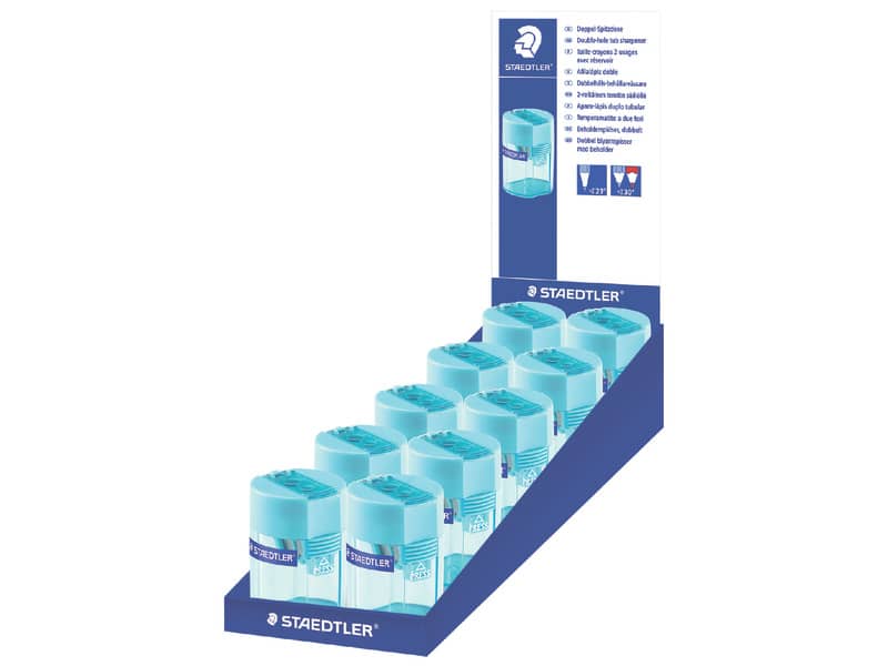 Temperamatite con contenitore Staedtler Noris a 2 fori 512 006 cyan verde Tiffany - 512 006-37
