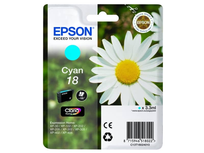 Cartuccia inkjet Margherite 18 Epson ciano C13T18024012