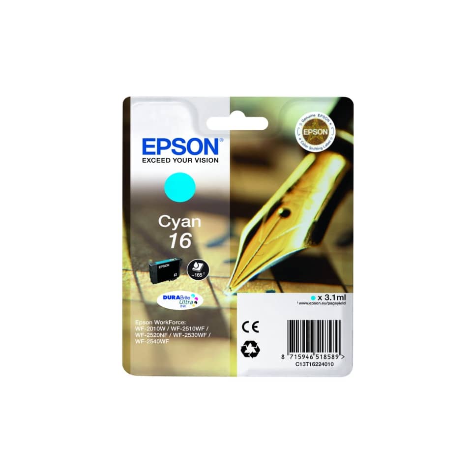Cartuccia inkjet ink pigmentato Penna e Cruciverba 16 Epson ciano C13T16224012