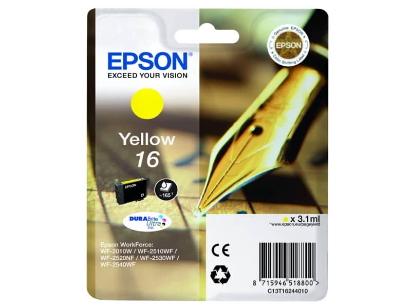 Cartuccia inkjet ink pigmentato Penna e Cruciverba 16 Epson giallo C13T16244012