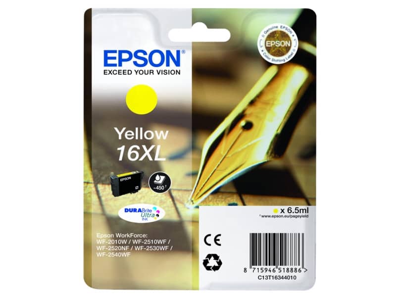 Cartuccia inkjet alta capacità ink pigmentato Penna e Cruciverba 16XL Epson giallo - C13T16344012