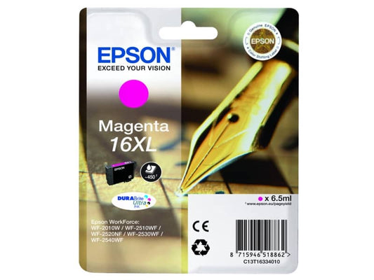 Cartuccia inkjet alta capacità ink pigmentato Penna e Cruciverba 16XL Epson magenta - C13T16334012