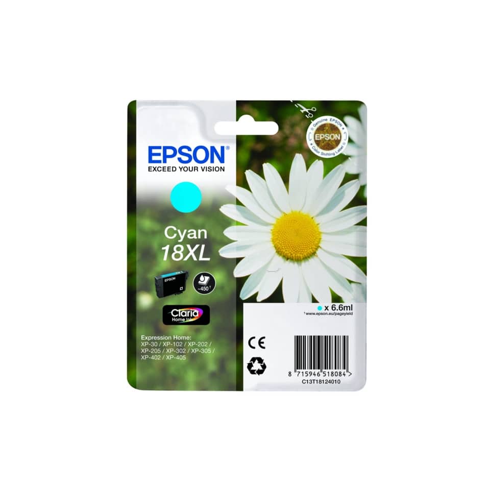Cartuccia inkjet alta capacità Margherite 18XL Epson ciano C13T18124012