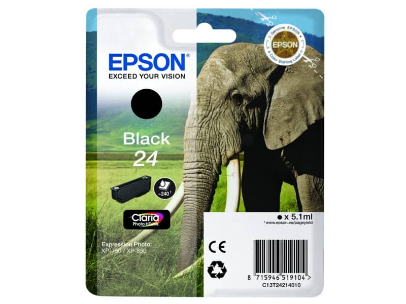 Cartuccia inkjet Elefante 24 Epson nero  C13T24214012